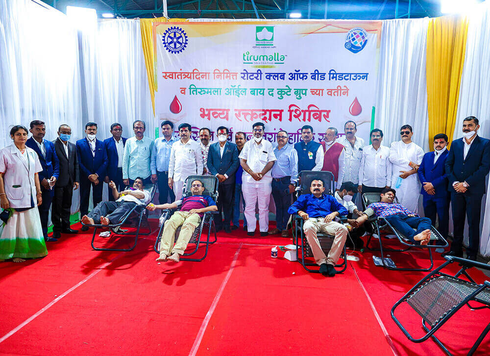 Blood Donation Camp organized by Tirumalla Oil and Rotary Club of Beed